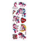 Sticker Kabartmalı Stiker Defter, Planlayıcı Etiket Unicorn Dondurma (cb400) 16x7 cm