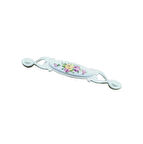 Miray 128 mm Metal beyaz Kasa Beyaz SARI GÜL Desenli  / 5 ADET