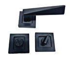 KAPI KOLU MAX PENTA MATSİYAH KARE ROZETLİ WC KAPI KOLU / 2 TAKIM