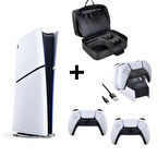 Playstation 5 Dijital Slim + 2 Dualsense + Siyah Playstation Çantası + Şarj İstasyonu