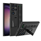 Gpack Samsung Galaxy S23 Ultra Kılıf Kamera Korumalı El Tutmalı Karbon Detaylı