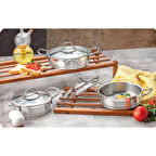 Anna Silver Çelik Tencere Seti 6 Parça