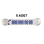 Araç Park Telefon Numaratörü -5 ADET- Tel No Gösterici Numaratik Beyaz-Mavi YDNMR516