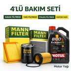 MANN BMW X1 1.6 Dizel Motul X-Clean 5W-30 Motor Yağı Filtre Seti (2015-2017) 4 Lü