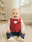 Kravat-papyonlu Erkek Bebek Mevlüt Takımı / Mevlütlük Takım / Kırmızı-lacivert
