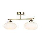 Tempa 2'li Altın Plafonyer Camlı Plafonyer ve Sarkıt Avize