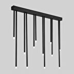 Pipe Plafonyer Led Avize 100 Cm 12li Boru Siyah ve Sarkıt Avize