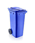 Omnipazar SY-6505 Tekerlekli Kapaklı Plastik Çöp Konteyneri 120 lt Mavi