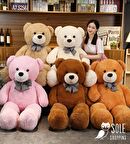 Sevgiliye HEDİYE- 160 cm İthal Kumaş Papyonlu DEV Boy Peluş Ayı