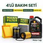 MANN Volkswagen CC 2.0 Dizel Motul X-Clean 5W-30 Motor Yağı Filtre Seti (2015-2017) 4 Lü