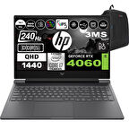Hp Victus 16-R0076NT Intel Core I7 13700H 96GB Ddr5 512GB SSD 8GB-RTX4060 Qhd 240HZ 3ms 16.1" Freedos Taşınabilir Bilgisayar 9E4A4EAF13 + Zetta Çanta