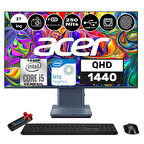 Acer Aspıre S27-1755 Intel Core I5-1240P 64GB 1tb SSD 27" Wqhd 1440P Windows 11 Home Parmak Izi Okuyucu All In One Bilgisayar WHDQBKDEM008+ Zetta Flash Bellek