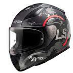 LS2 RAPID 2 CIRCLE MAT SİYAH-KIRMIZI 