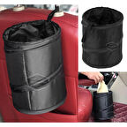 Araç İçi Çöp Kovası Katlanabilir Portatif Taşınabilir Küllük Araba Çöp Kutusu Oto Organizer Fonksiyonel Mini Depolama Saklama Kutusu Düzenleyici Siyah