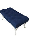 Kapitoneli Kapıönü Ayak Ucu Bench Puf Makyaj Koltuğu– 80 x 40 cm - Lacivert