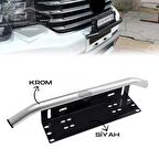 Her Araca Uyumlu Plaka Altlığı ve Koruma Demiri Sis Ayağı SUV 4X4 Off Road Led Montaj Braketi Plakalık Led Bağlantı Ayağı Krom