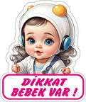 17x20 Cm Dikkat Bebek Var V3 Sticker Laptop Kask Araba Motor Sticker 