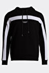 Erkek Sweatshirt Kapüşonlu Yan Fermuar Detaylı Sportswear Siyah 1658