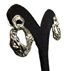 Uretti - İREM 3914 Asimetrik Kabartmalı Model Oval Küpe