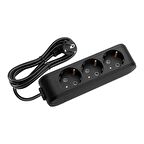 Viko 3 lü Priz 3x1,5 mm Uzatma Siyah 7 Mt.