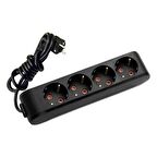 Viko 4 lü Priz 3x1,5 mm Uzatma Siyah 25 Mt.