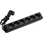 Viko 6 lı Priz 3x1,5 mm Uzatma Siyah 10 Mt.