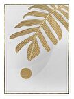 Shop365 Palmiye Yaprağı Altın Gold Renkler Modern Tablo Çerçeveli P-000811