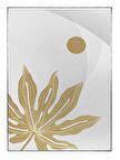 Shop365 Palmiye Yaprağı Altın Gold Renkler Modern Tablo Çerçeveli P-000812
