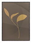 Shop365 Yapraklar Gri Kahverengi Renkler İllüstrasyon Modern Tablo Çerçeveli P-001572
