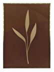 Shop365 Yapraklar Gri Kahverengi Renkler İllüstrasyon Modern Tablo Çerçeveli P-001574