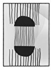 Shop365 Şekiller Çizgiler Gri Siyah Renkler Modern Tablo Çerçeveli P-001894