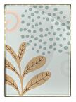 Shop365 Yapraklar ve Şekiller Modern İllüstrasyon Tablo Çerçeveli P-001943