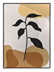 Shop365 Yapraklar ve Şekiller Karışık Renkler Modern Tablo Çerçeveli P-002013