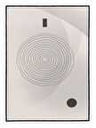 Shop365 Güneş Ay ve Şekiller Krem Gri Renkler Modern Tablo Çerçeveli P-002141