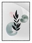 Shop365 Bitki Yapraklar ve Şekiller Modern Tablo Çerçeveli P-002266