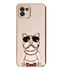 Gpack Samsung Galaxy A03 Kılıf Kamera Korumalı Köpek Desenli Standlı Silikon