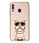 Gpack Samsung Galaxy A20 Kılıf Kamera Korumalı Köpek Desenli Standlı Silikon