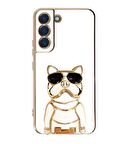 Gpack Samsung Galaxy S21 Plus 5G Kılıf Kamera Korumalı Köpek Desenli Standlı Silikon