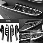 Hyundai Kona Kapı Kolçak Kaplama - Karbon