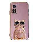 Gpack Xiaomi Mi 10T Pro Kılıf Kamera Korumalı Köpek Desenli Standlı Silikon