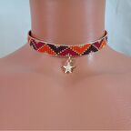 Kum Boncuk Dokuma Yıldızlı Choker