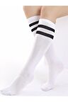 Çizgili Kız Çocuk Dizaltı Çorap - 2 Çizgili