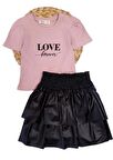 Smile Deri Etekli Kız Çocuk Takım