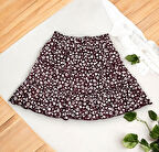 Çiçekli Kız Çocuk Şort Etek