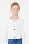 Önü Düğme Detaylı Kız Çocuk Bluz