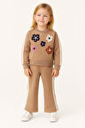 Çiçekli Kışlık Kız Çocuk İspanyol Paça Takım