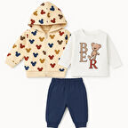 Bear Hırkalı Erkek Bebek Eşofman Takım