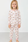 Gökkuşağı Desenli Kız Çocuk Pijama Takım