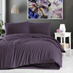 Schafer Gofre Soft Nevresim Takımı Tek Kişilik Pamuk Nevresim Takımı Mürdüm Renk