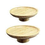 Bambu Ayaklı Servis Tabağı 15/17 CM Mini İkramlık Sunumluk